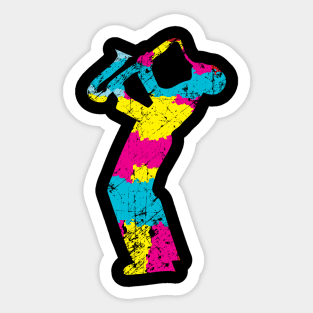 Colorful Pop Art Style Saxophone Musician Sticker